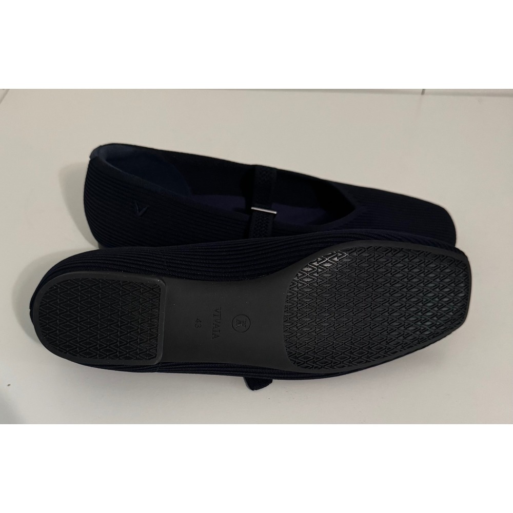 VIVAIA Margot Mary Jane Navy Blue Knit Square Toe Buckle Strap Flats Shoes 11 - Picture 11 of 11